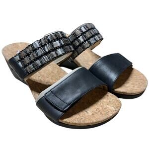 Revere Women's Sorrento Onyx Wedge Sandal Size 6M New In Box Condition